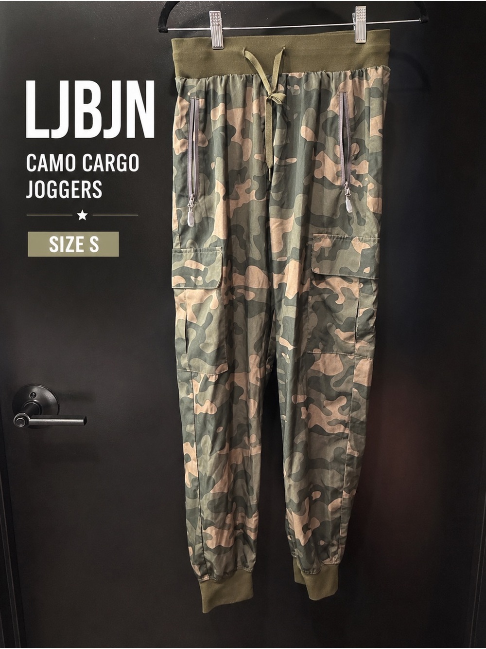 Libian Camo Cargo Joggers - Green & Tan